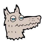 cartoon smug wolf face N8