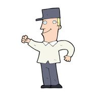 cartoon man punching air N14