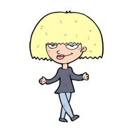 cartoon smug looking woman N14