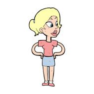 cartoon woman with hands on hips N321