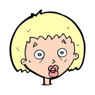 cartoon shocked woman N142