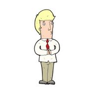 cartoon nervous man N223
