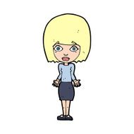 cartoon woman shrugging shoulders N675