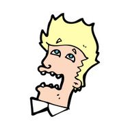cartoon frightened man N154