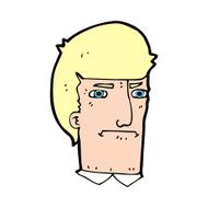 cartoon man narrowing eyes N49