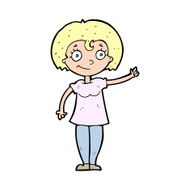 cartoon happy woman pointing N99
