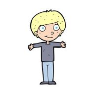 cartoon happy boy with open arms N28