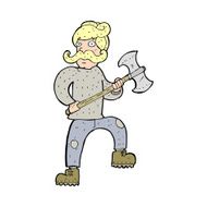 cartoon man with axe N13