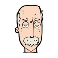 cartoon bored old man N26