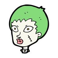 cartoon female zombie head N13