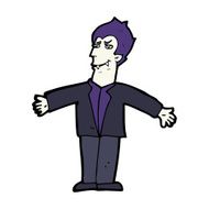 cartoon vampire man with open arms N13