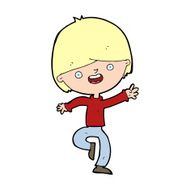 cartoon happy boy dancing N13