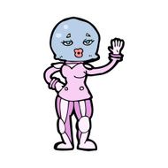cartoon female astronaut N44