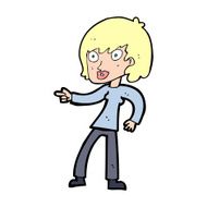 cartoon woman pointing N303