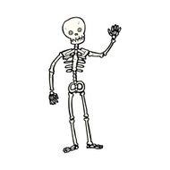 cartoon waving skeleton N13