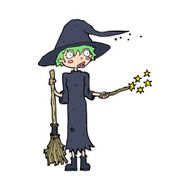 Cartoon Witch Casting Spell N33