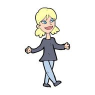 cartoon woman with no worries N55
