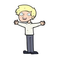 cartoon enthusiastic man N15