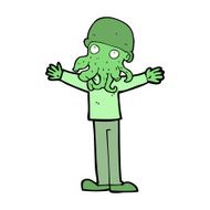cartoon alien squid face man N14