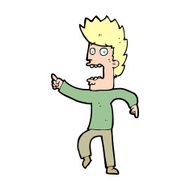 cartoon terrified man N399
