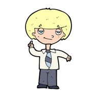 cartoon school boy answering question N68