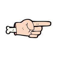 cartoon pointing hand symbol N18