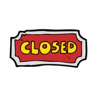 Cartoon Closed Sign N14