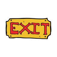 cartoon exit sign N27
