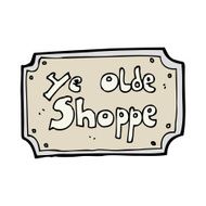cartoon old fake shop sign N13