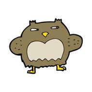 cartoon suspicious owl N14