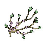 cartoon flowering branch N14