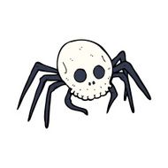 cartoon spooky halloween skull spider N12