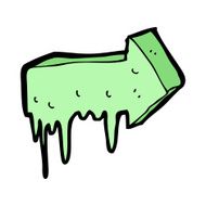 cartoon slimy pointing arrow N9