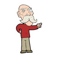 cartoon annoyed old man pointing N14