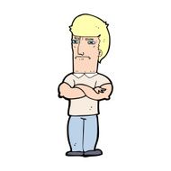 cartoon annoyed man with folded arms N27