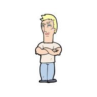 cartoon annoyed man with folded arms N28