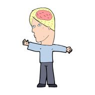 cartoon man with brain N14