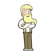 cartoon bearded hipster man N14