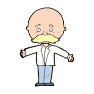 cartoon bald man with open arms N13