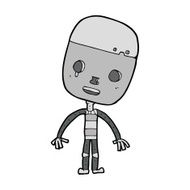 cartoon sad robot N13