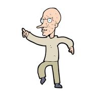 cartoon angry old man N216