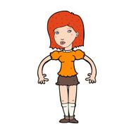 cartoon woman looking sideways N15