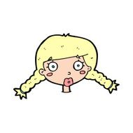 cartoon confused female face N13