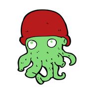 cartoon alien head wearing hat N14