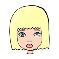 cartoon female face N214