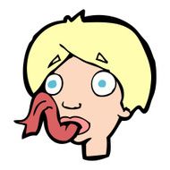 cartoon head sticking out tongue N14