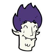cartoon happy vampire head N13