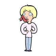 cartoon woman sticking out tongue N14