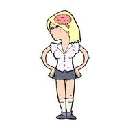 cartoon intelligent woman N28