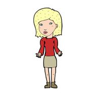 cartoon woman shrugging shoulders N677